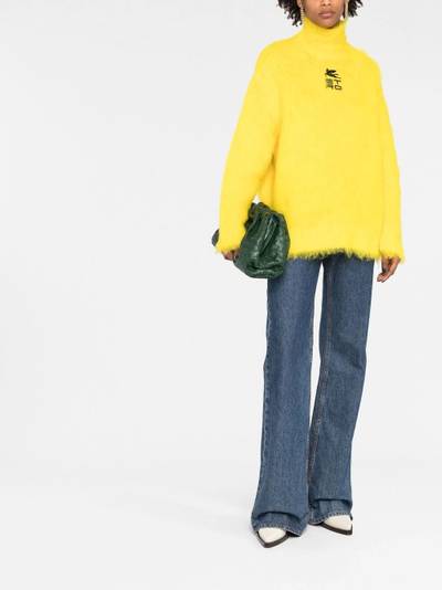 Etro logo-embroidered roll neck jumper outlook