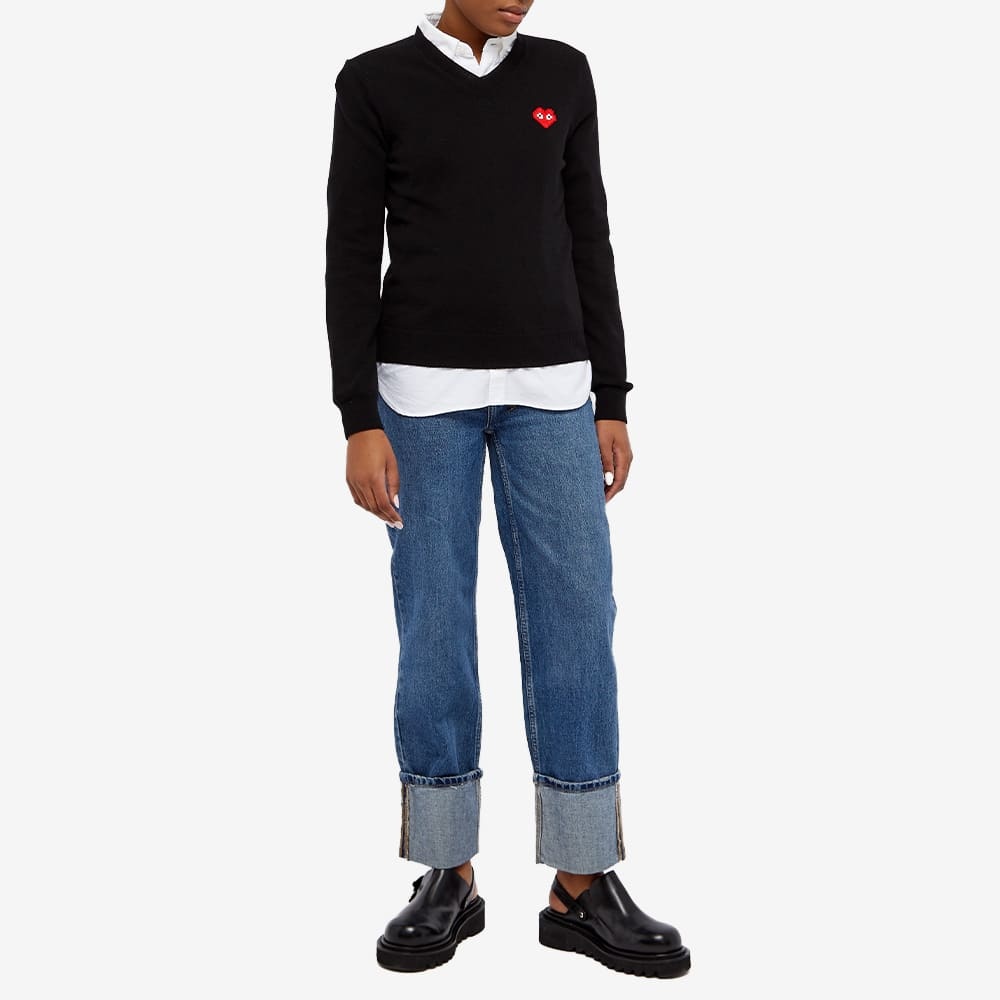 Comme des Garçons Play Invader Heart V-Neck Pullover - 4