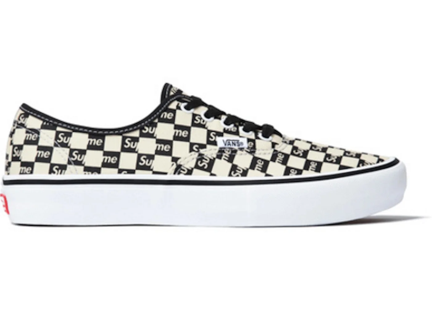 Vans Authentic Supreme Black Checker Logo - 1