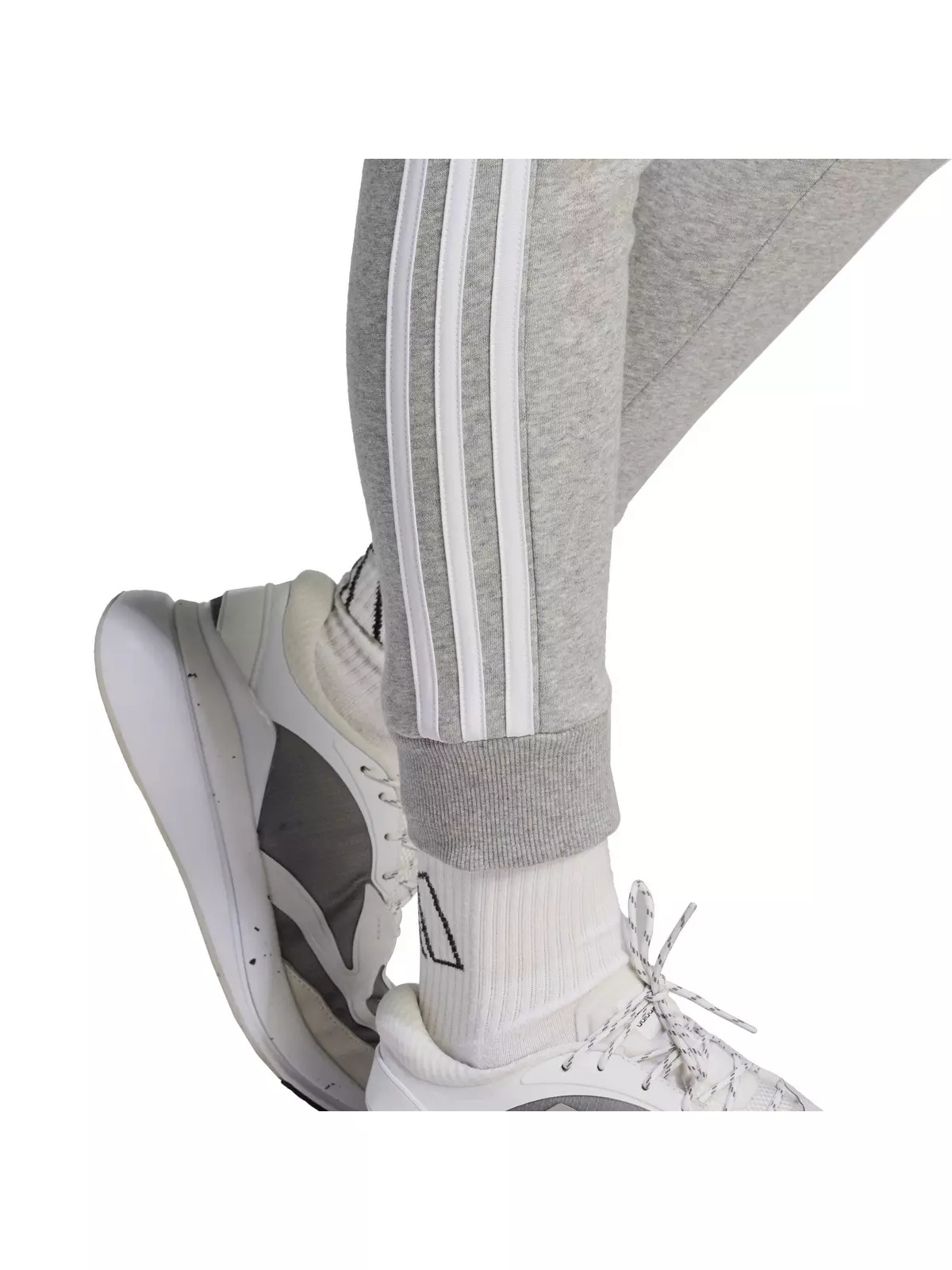 Women's Essentials 3-Stripes Fleece Pant - Grey - 3