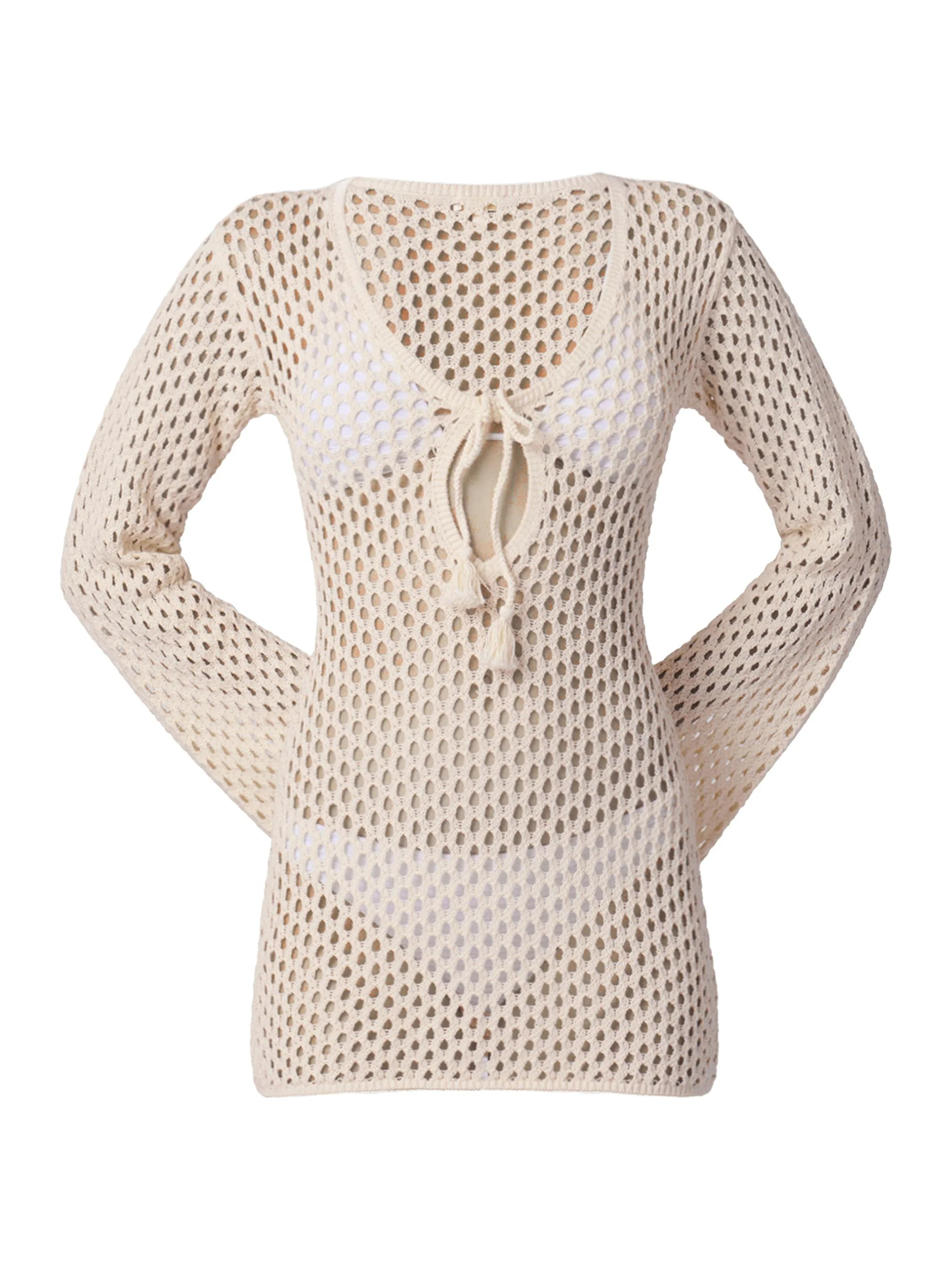 Women's Guerite Cover-Up Minidress - Ivory - 1