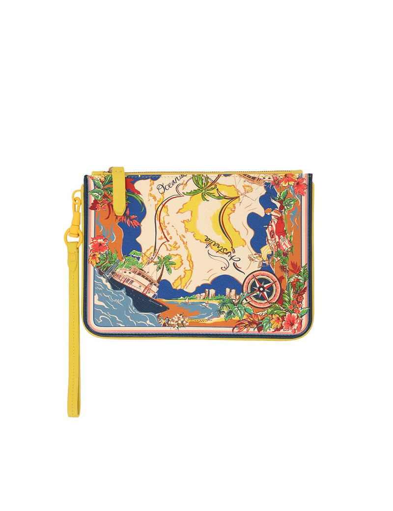 MEDIUM PRINTED LEATHER POUCH 1