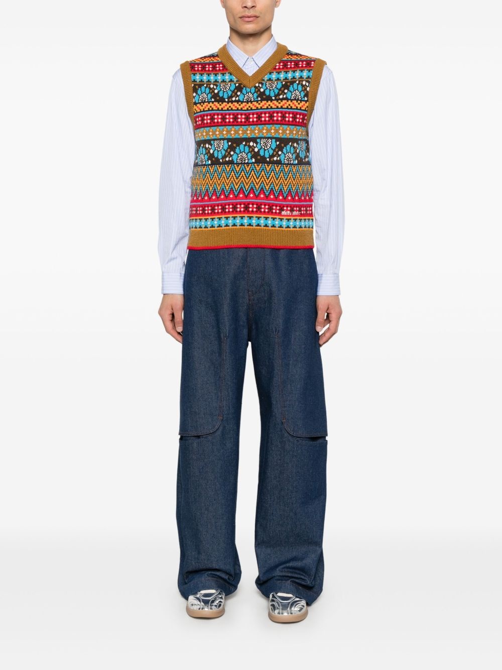 x Wales Bonner intarsia-knit vest - 2