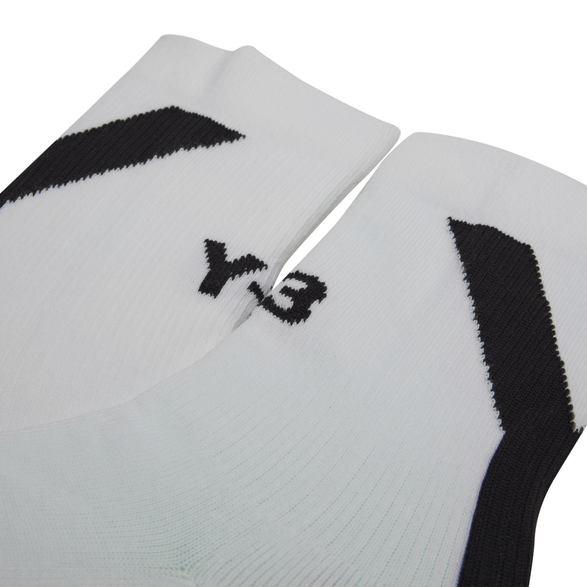 Y-3 Logo Sock HI White in White - 3