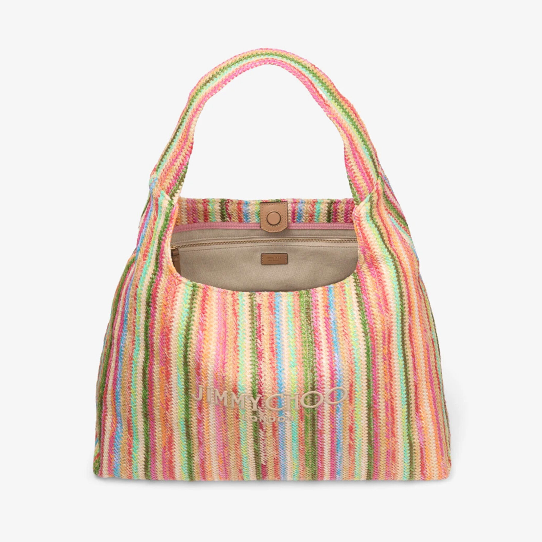 Beach Diamond Hobo L
Ecru Striped Raffia Shoulder Bag - 4