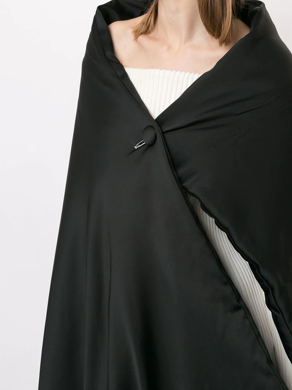 padded matte satin blanket shawl - 5