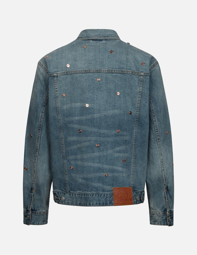 EVISU ALLOVER RIVETS AND SEAGULL APPLIQUE RELAX FIT DENIM JACKET outlook