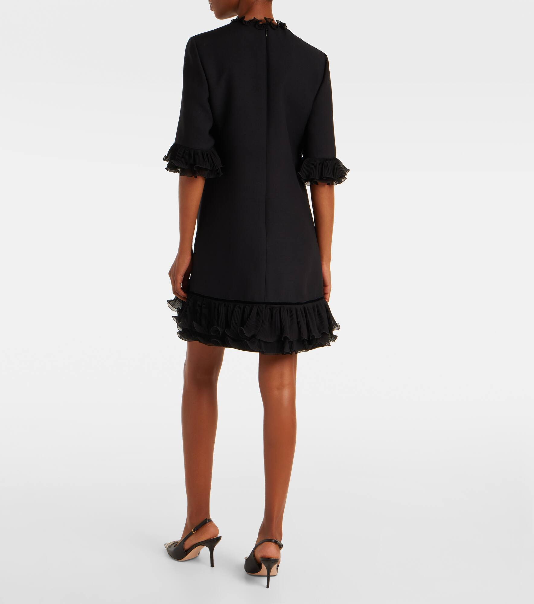 Ruffled silk crêpe minidress - 3