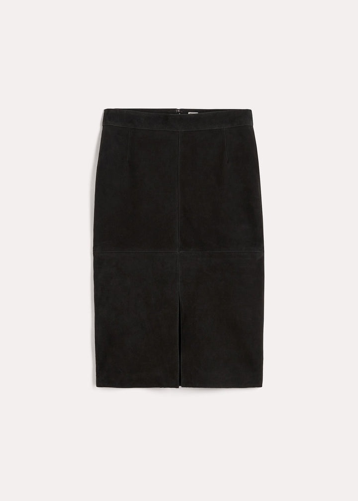Paneled suede skirt black - 1