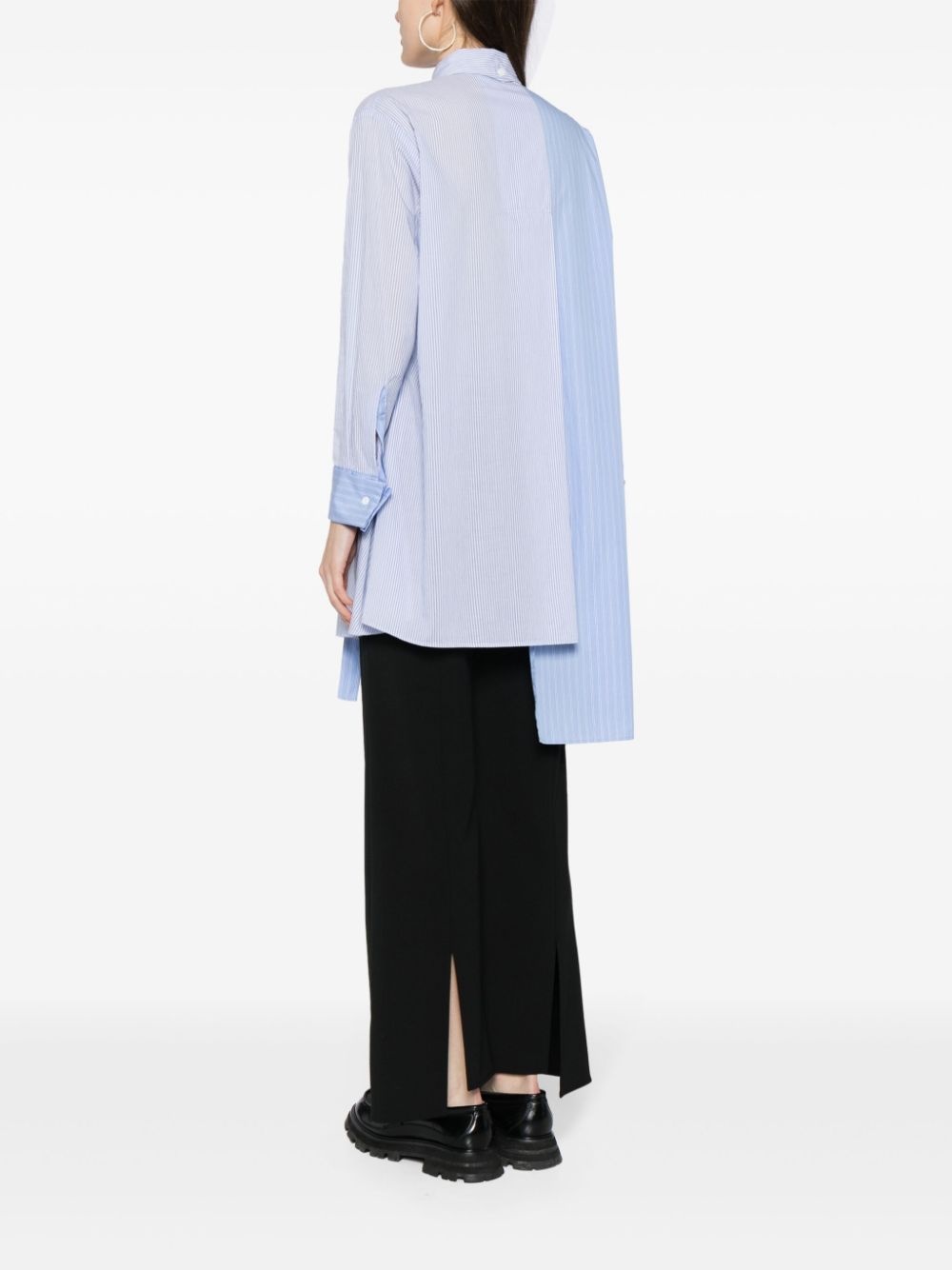 asymmetric-hem cotton shirt - 4