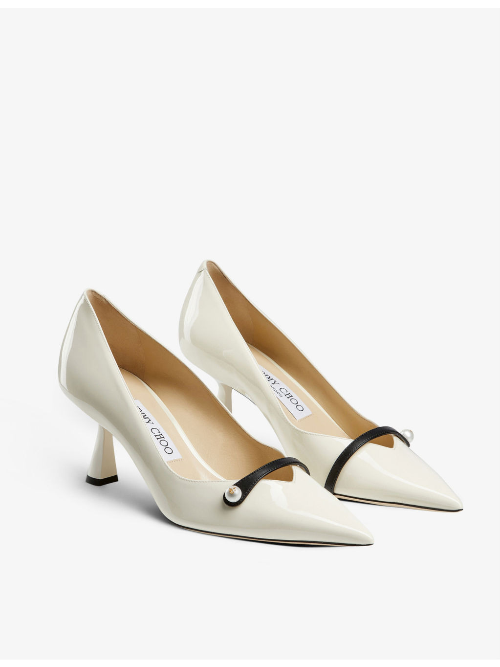 Rosalia 65 pearl-embellished patent-leather courts - 4