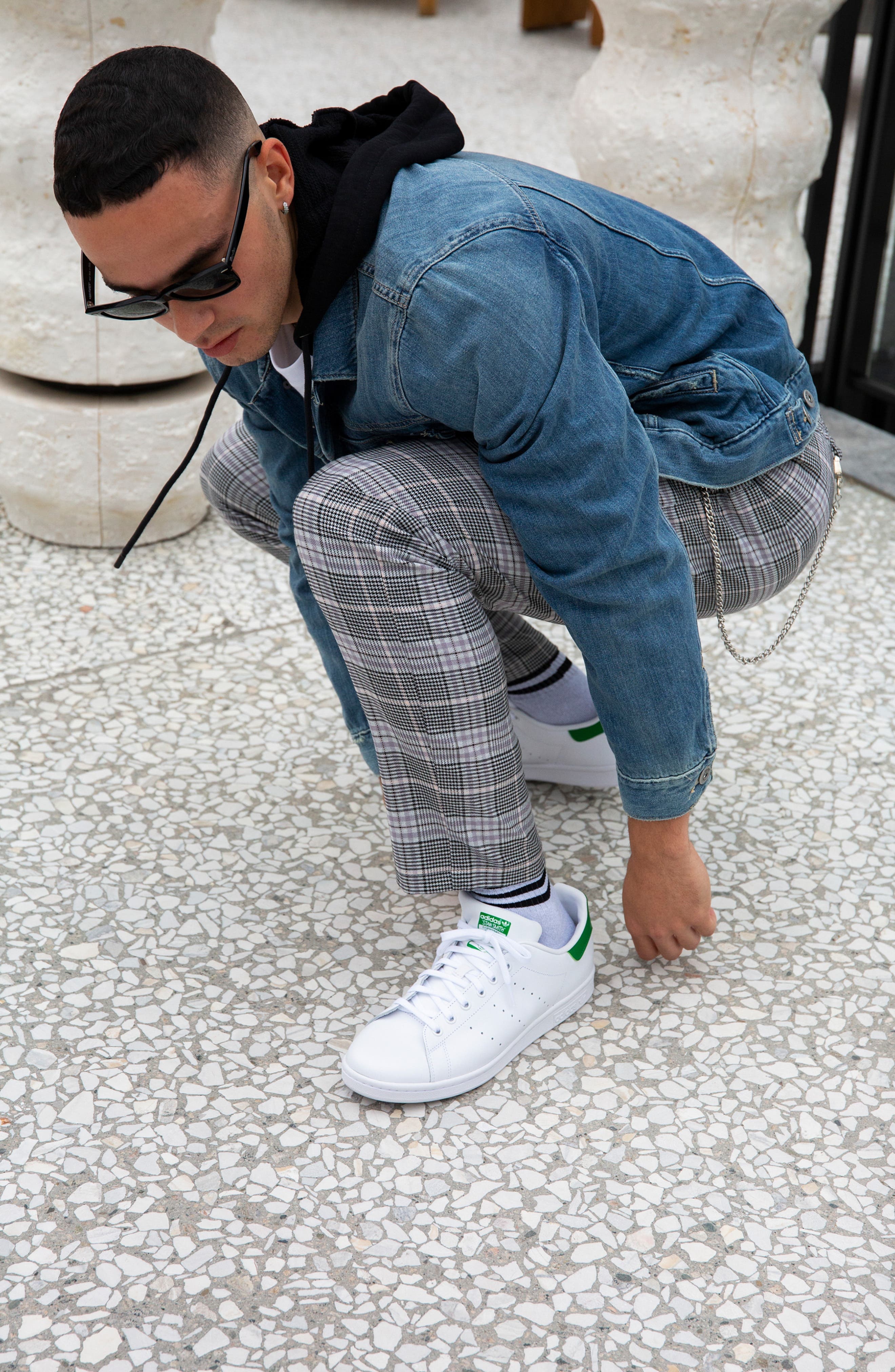 adidas Stan Smith Sneaker in White/white/green at Nordstrom - 8