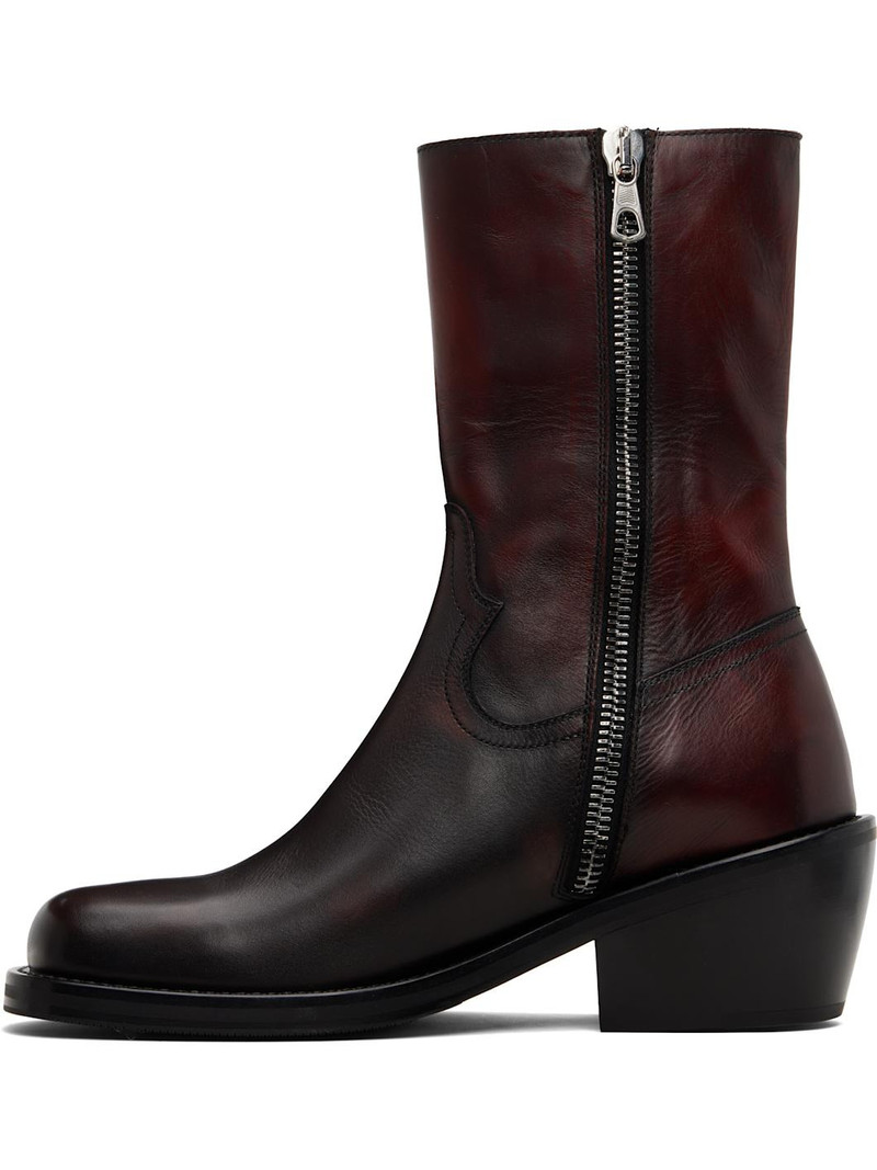 Dries Van Noten Brown High Leather Boots outlook