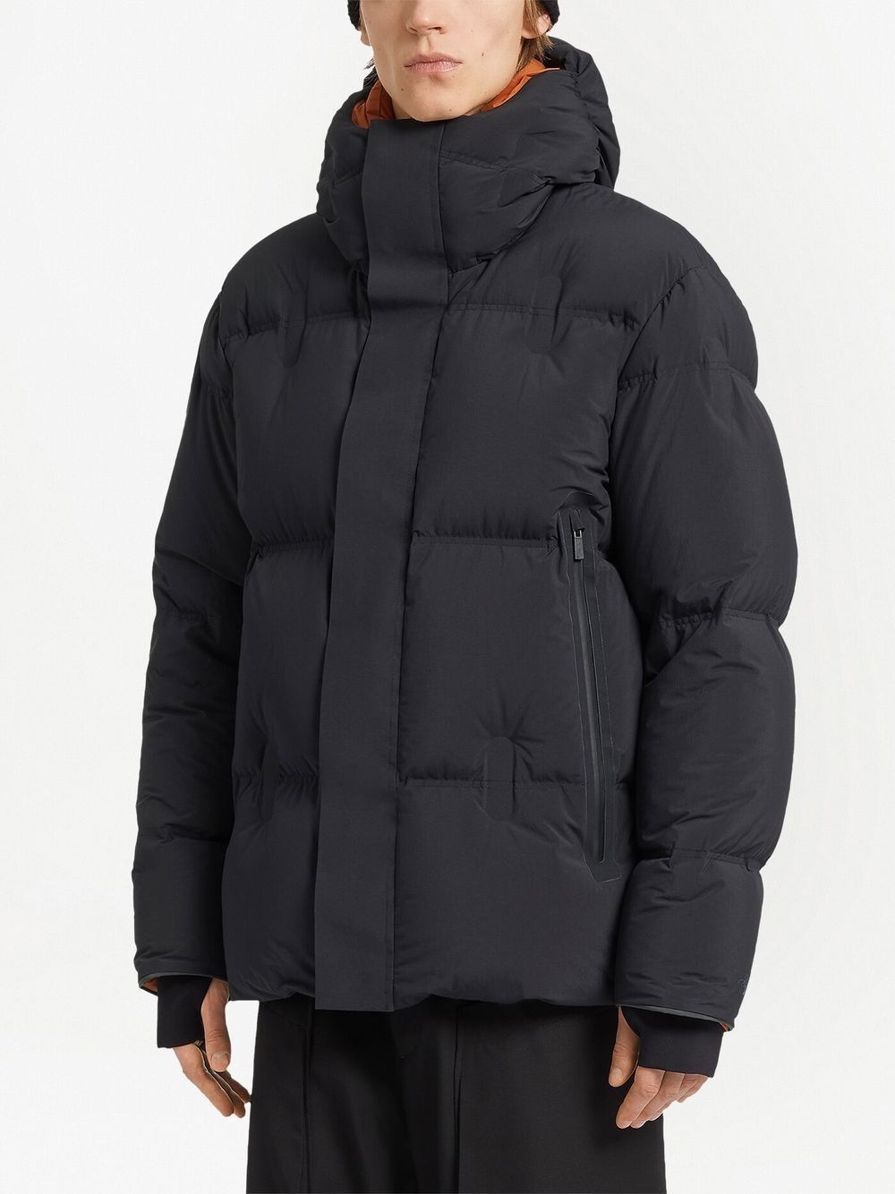 down-filled laminated hooded jacket - 3