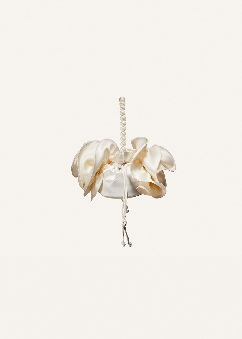 MAGDA BUTRYM Pearl Magda bag in cream satin outlook