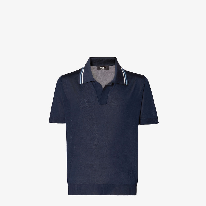 Polo shirt Dark blue viscose sweater 1
