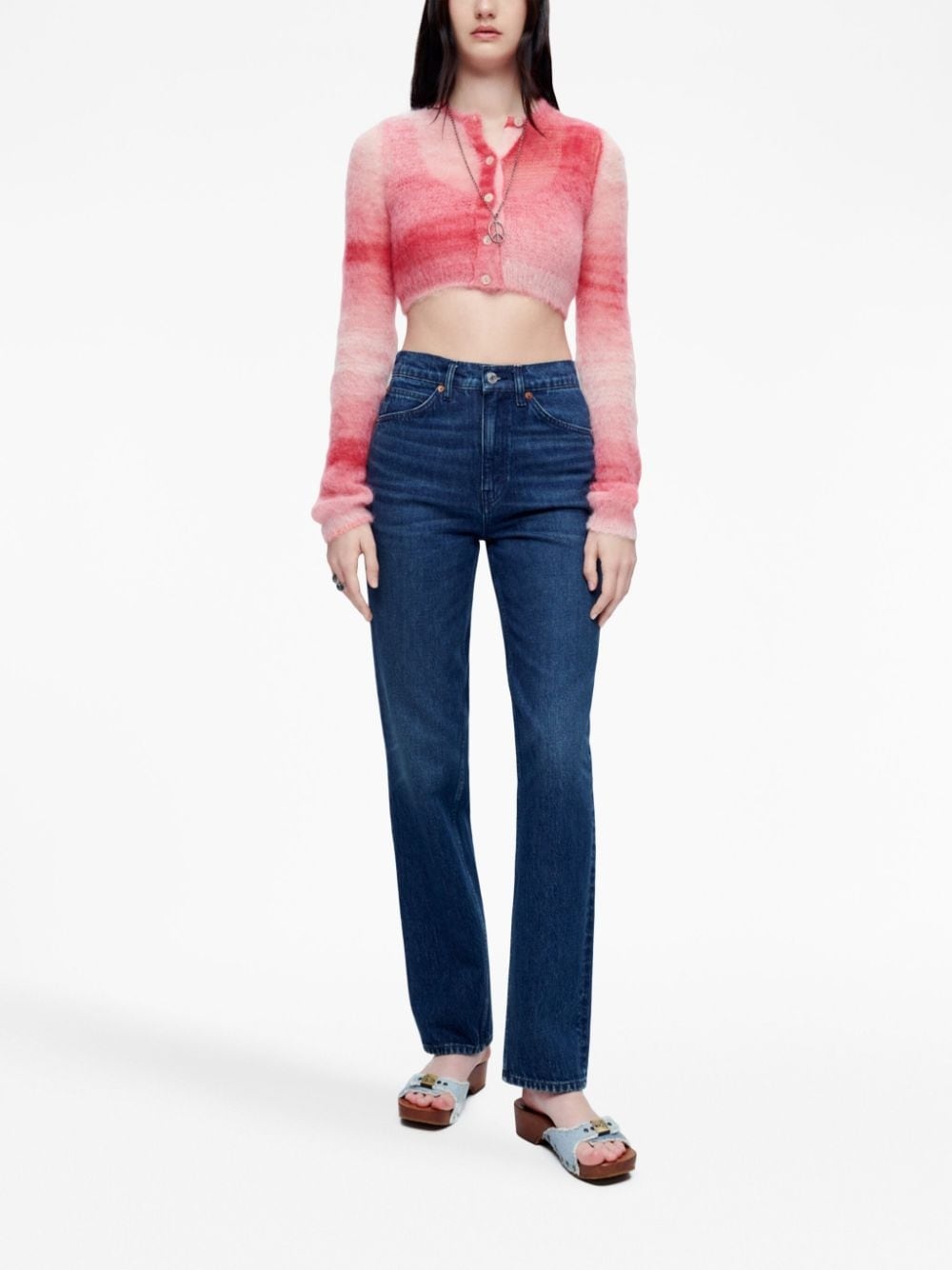 gradient-effect cropped cardigan - 2