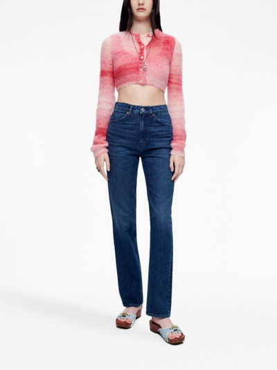 RE/DONE gradient-effect cropped cardigan outlook