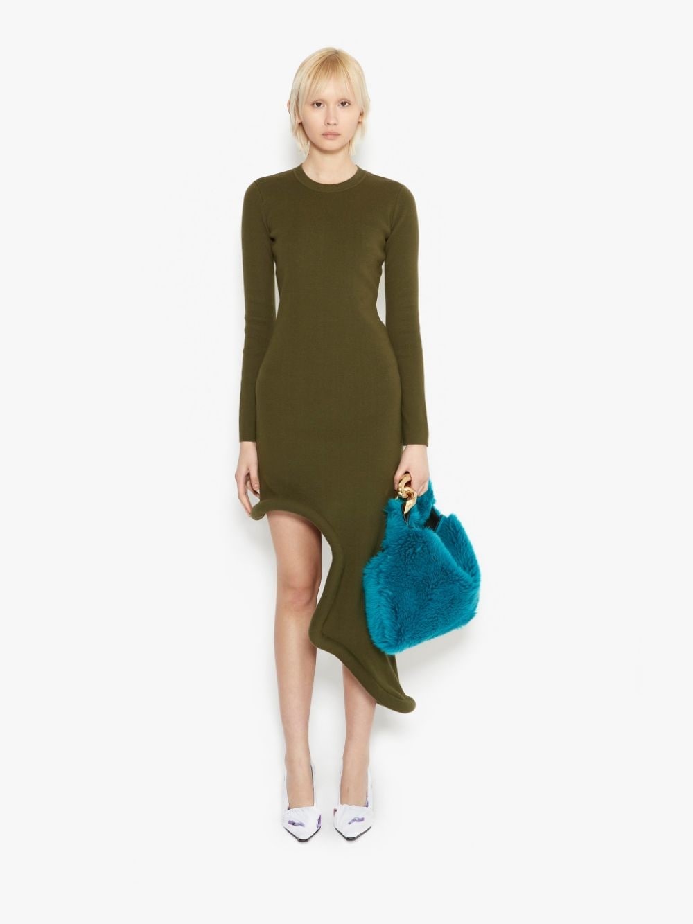 BUMPER-TUBE LONG SLEEVE ASYMMETRIC DRESS - 2