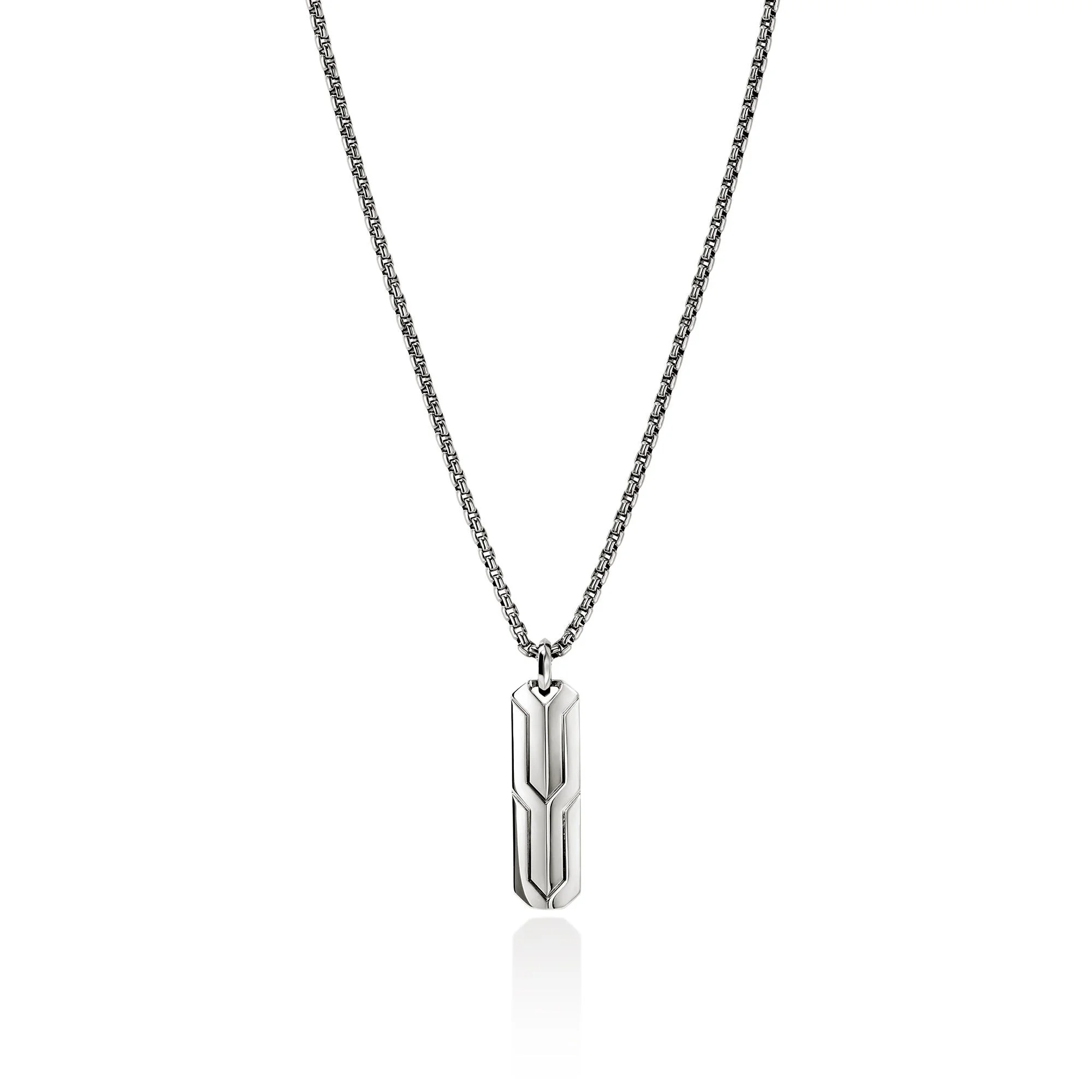 Icon 50 Tag Pendant Necklace, Sterling Silver - 1