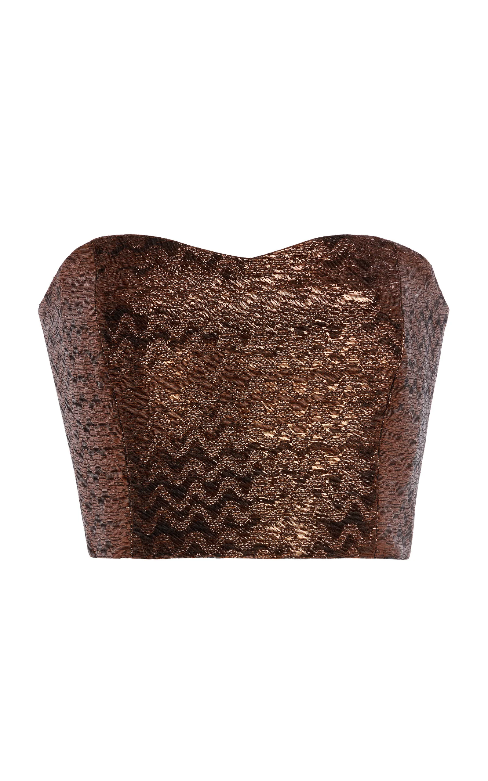 Strapless Jacquard Top bronze - 1