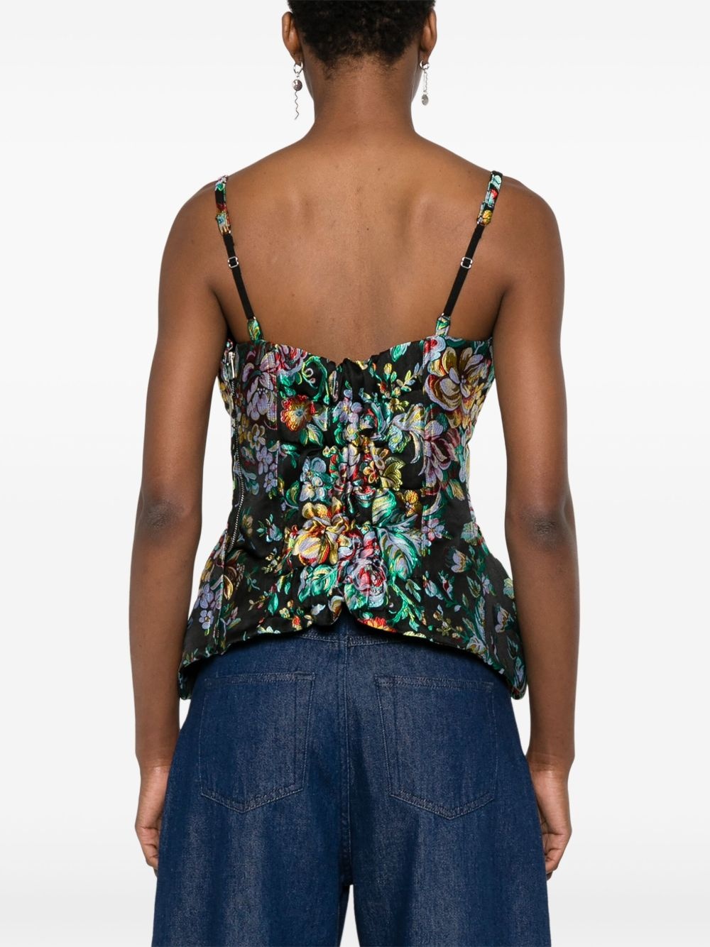 brocade corset-style top - 4