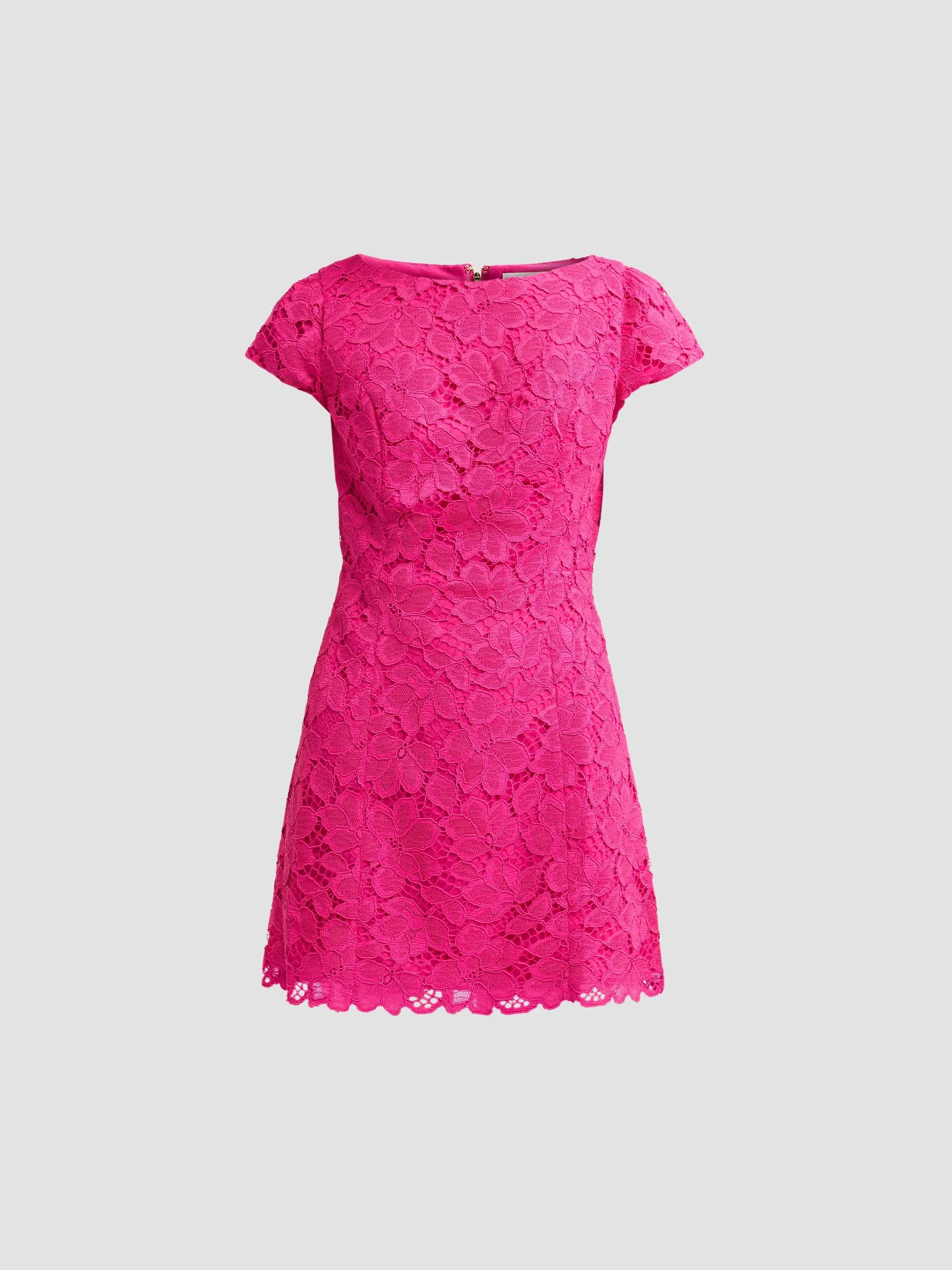Women's Jules Short-Sleeve Lace Romper - Berry Bouquet Petal - 1