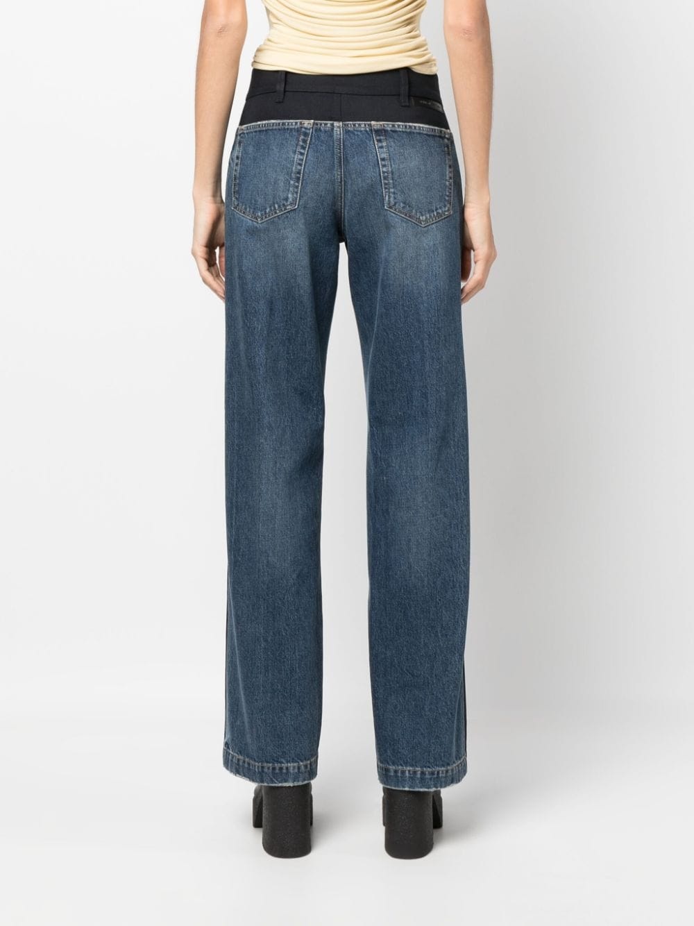 two-tone straight-leg jeans - 4