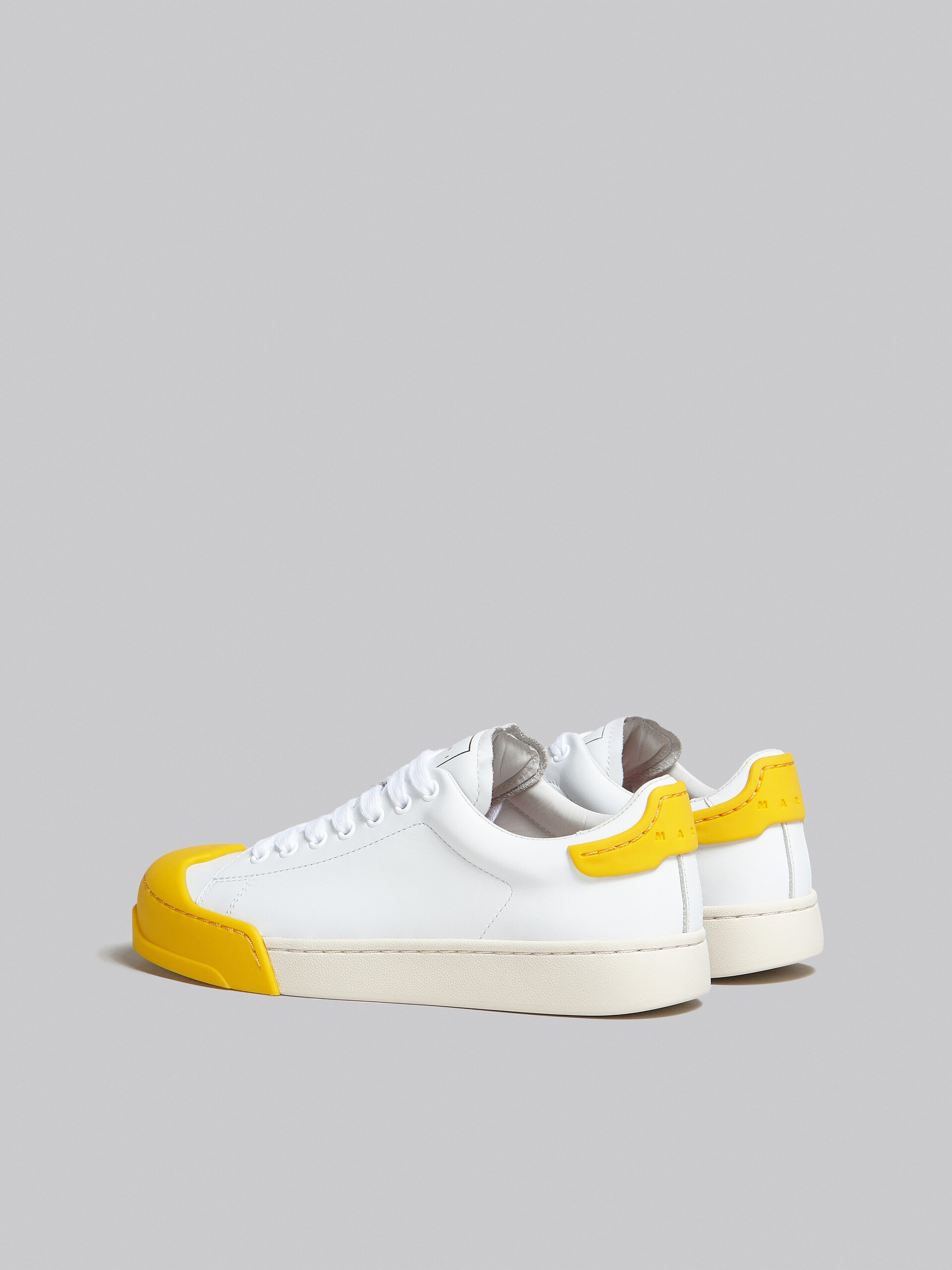 DADA BUMPER SNEAKER IN WHITE AND YELLOW LEATHER - 3