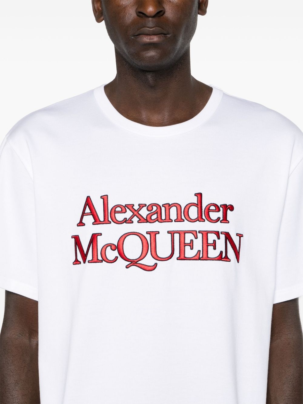 logo-embroidered cotton T-shirt - 5