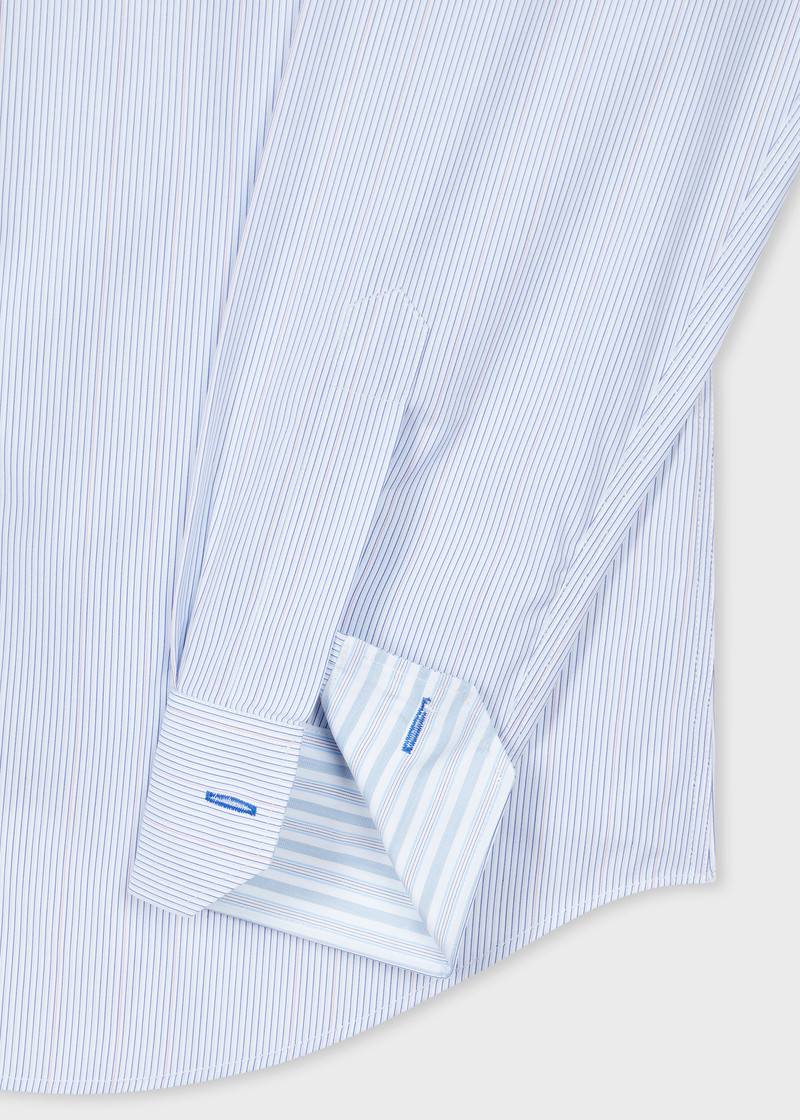 Paul Smith Tailored-Fit White Fine Stripe Shirt outlook