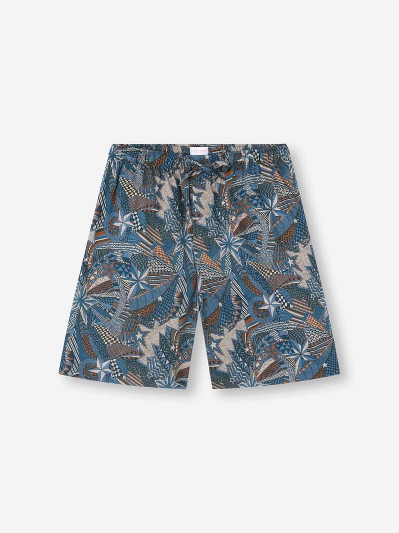 Men's Lounge Shorts Cotton Batiste Multicolor Celebration Print 1