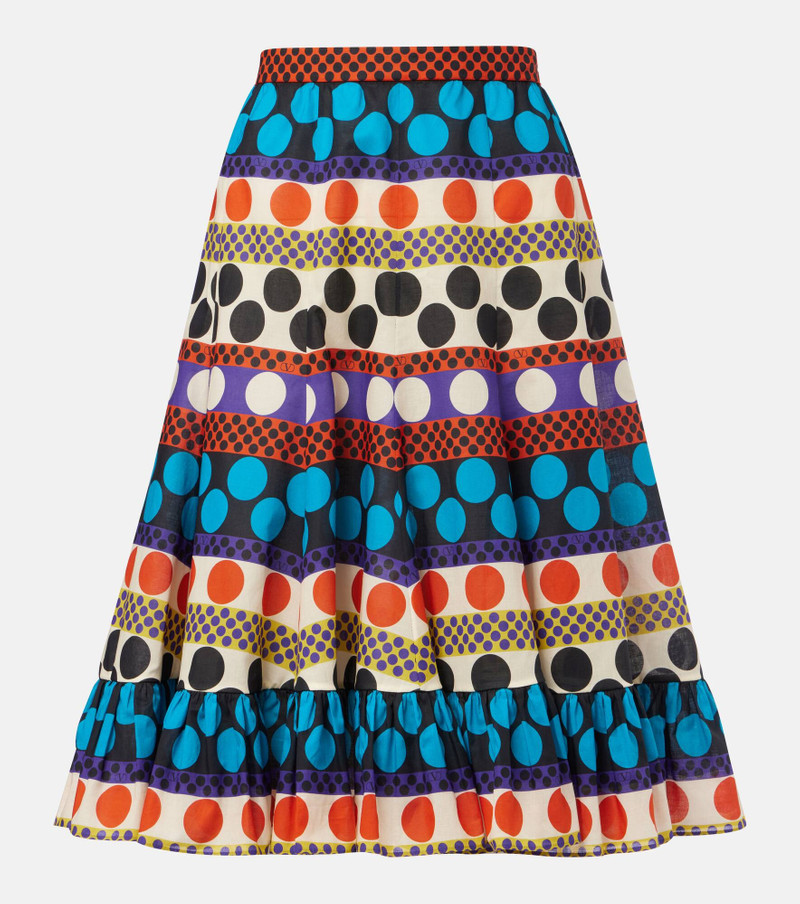 Printed cotton midi skirt 1