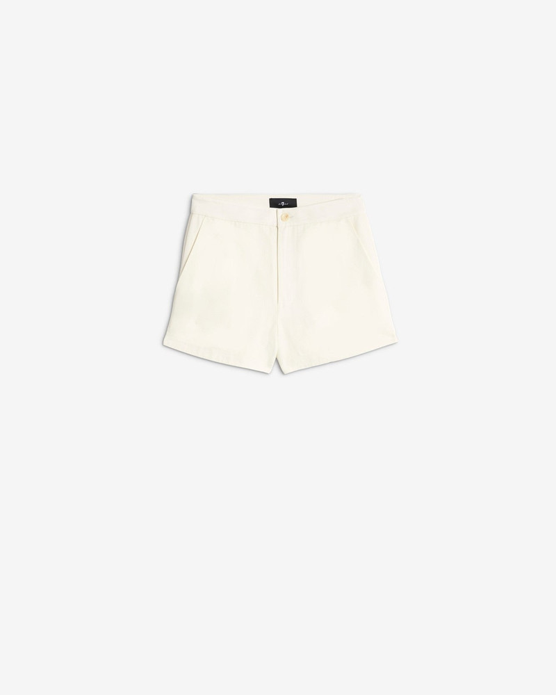 Linen Blend Chino Short in Ivory 1