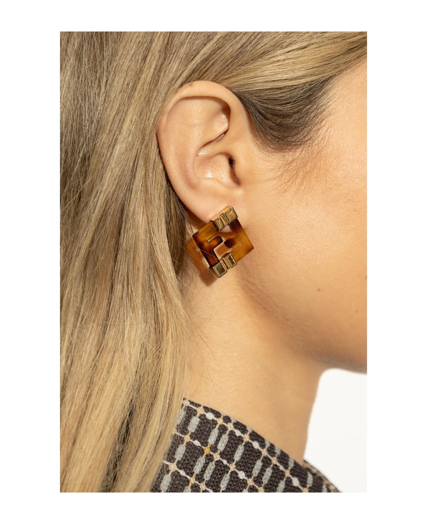 ピアス Fendi Printed Plexiglass Forever Fendi Earrings Printed Plexiglass And Metal Forever Fendi Earrings