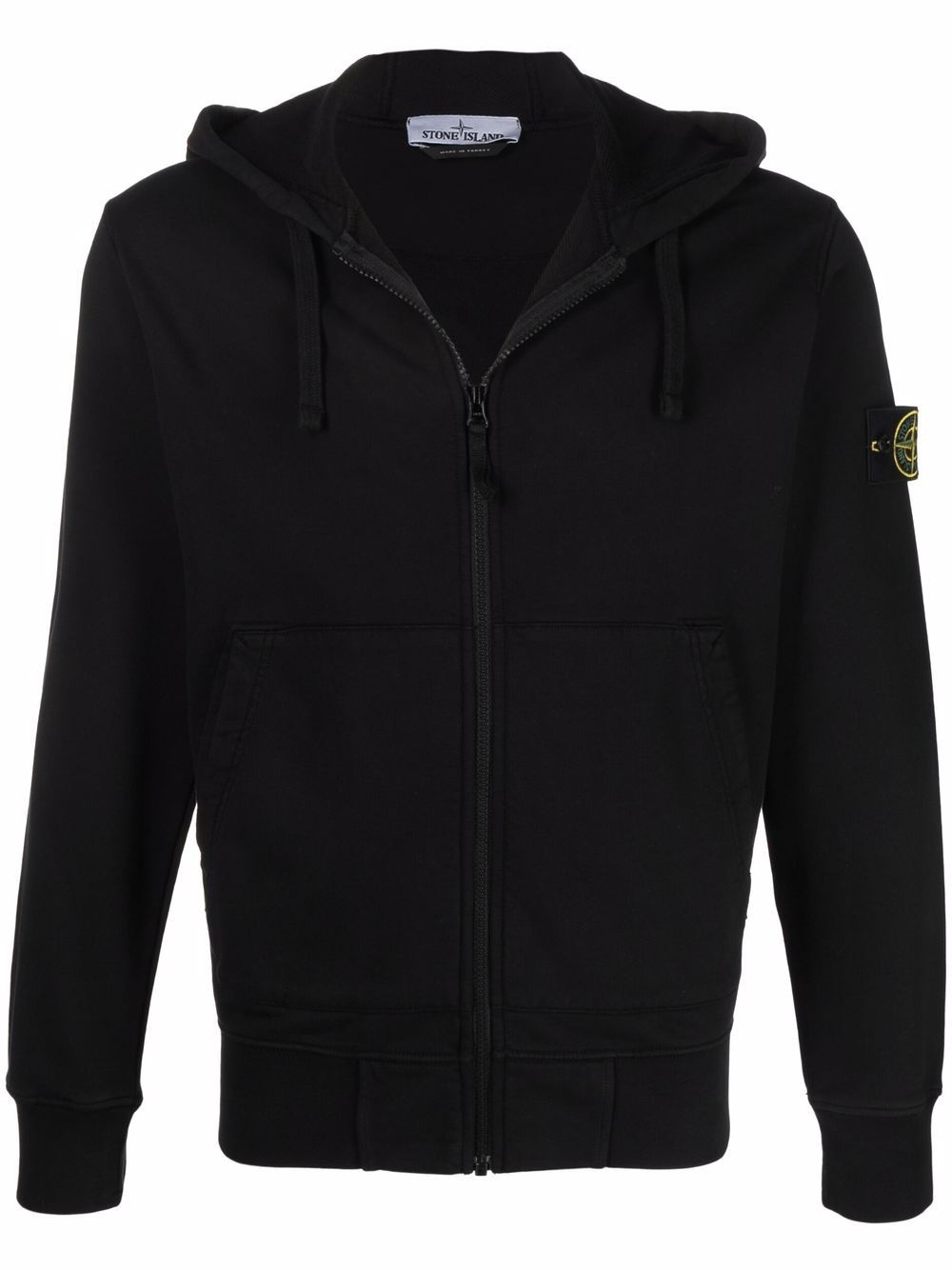 Compass logo-patch zip-up hoodie - 1