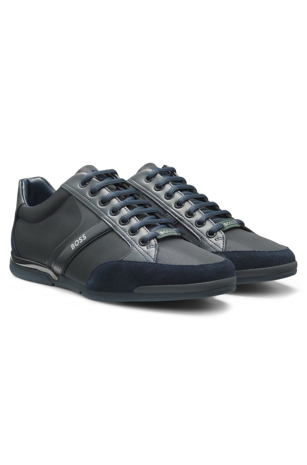 MIXED-MATERIAL TRAINERS WITH SUEDE AND FAUX LEATHER - 2
