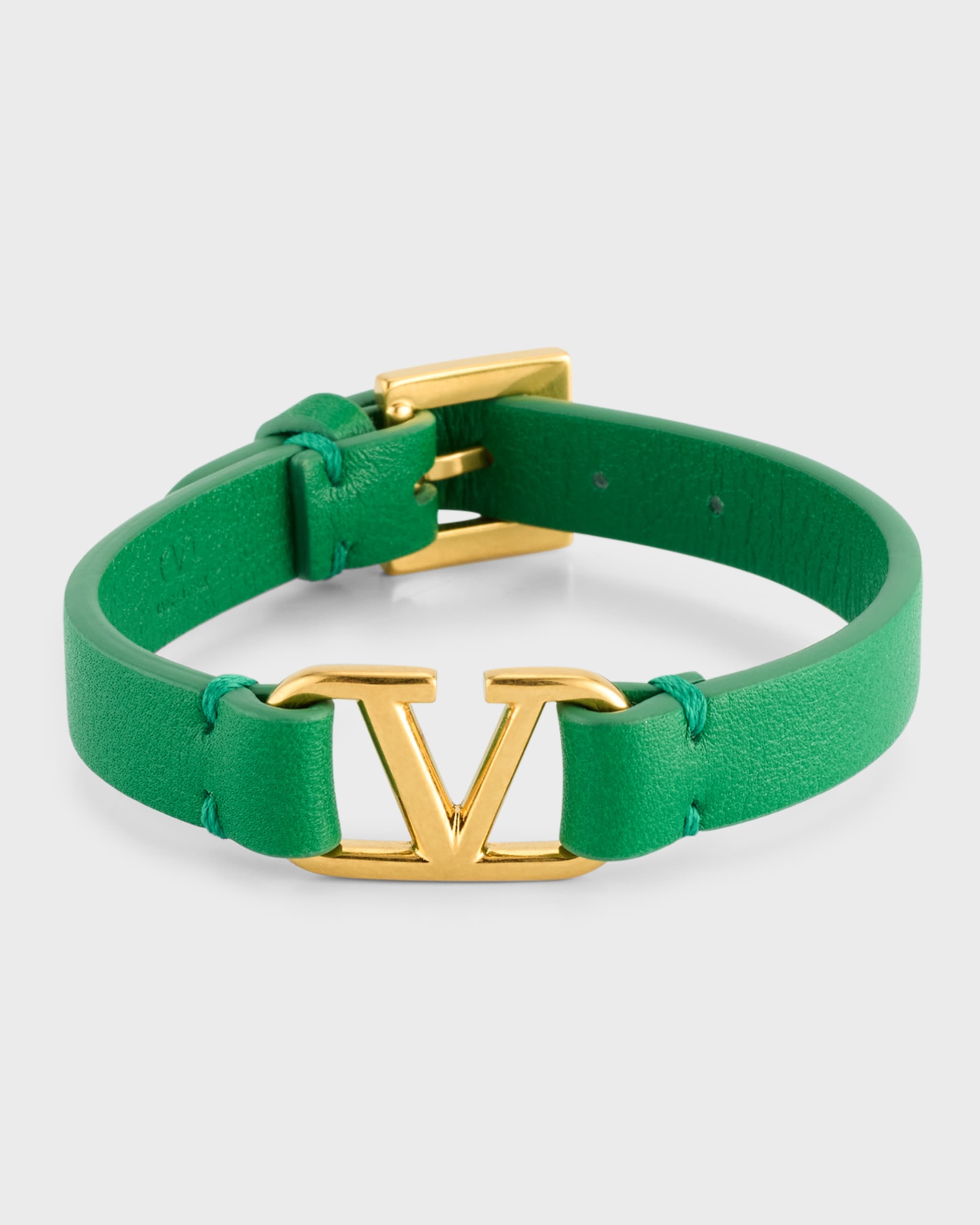 Valentino Garavani VLogo Signature leather bracelet - Blue