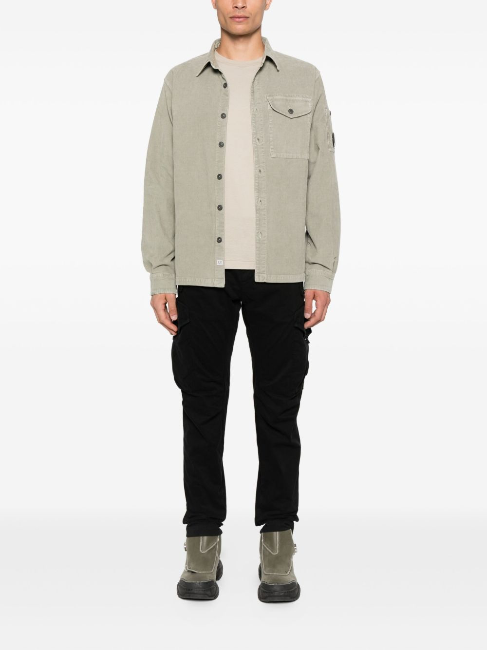 Lens-detail corduroy shirt - 2