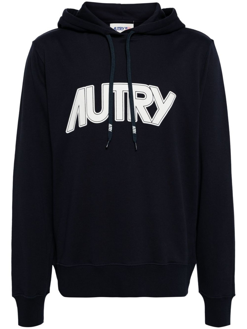 logo-print cotton hoodie 1