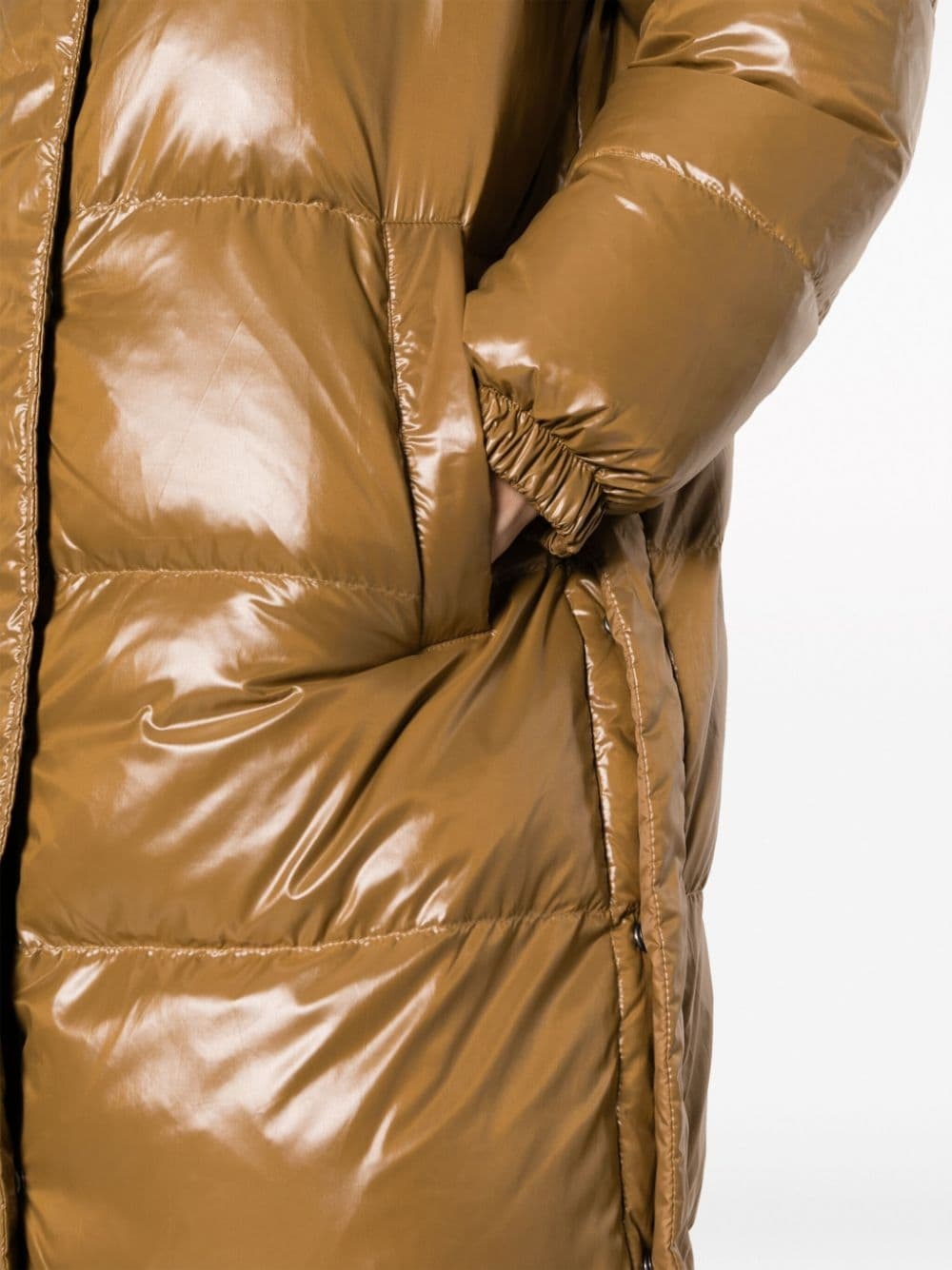 logo-print padded down coat - 5