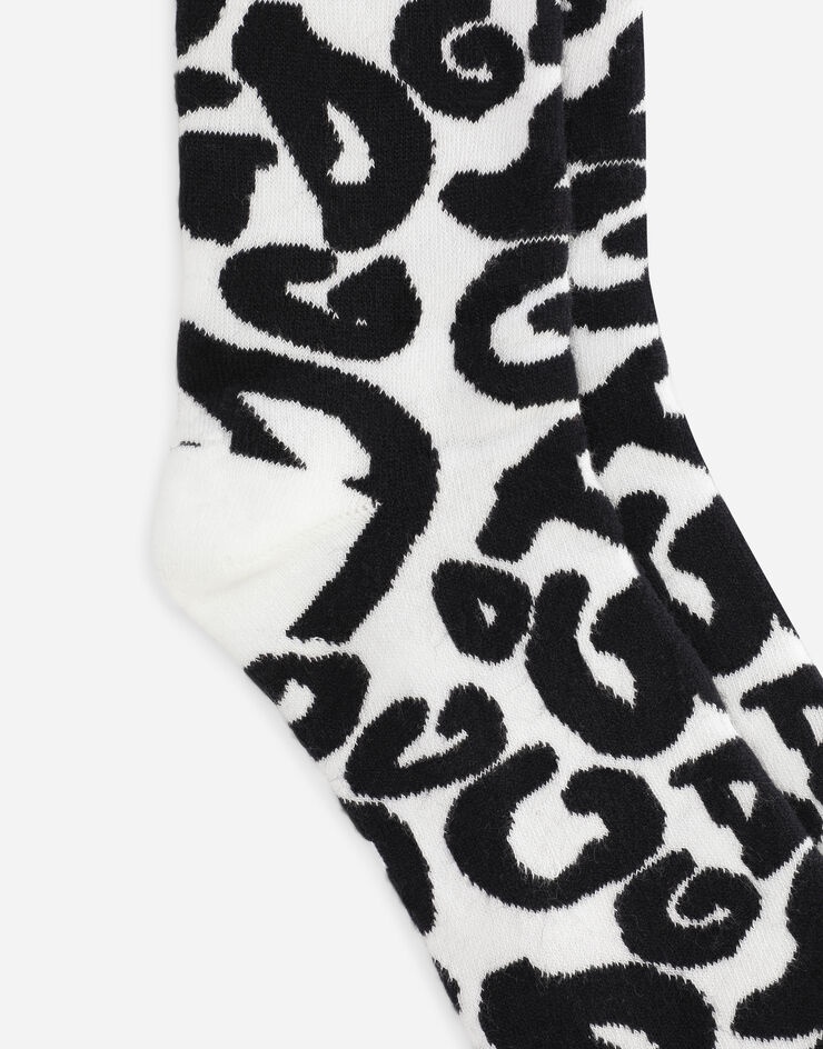 Stretch cotton socks with jacquard DG logo - 2