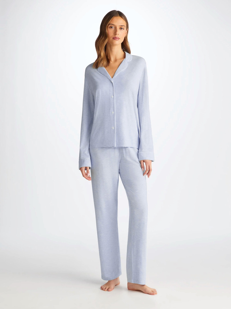 Derek Rose Women's Pyjamas Ethan Micro Modal Stretch Blue outlook