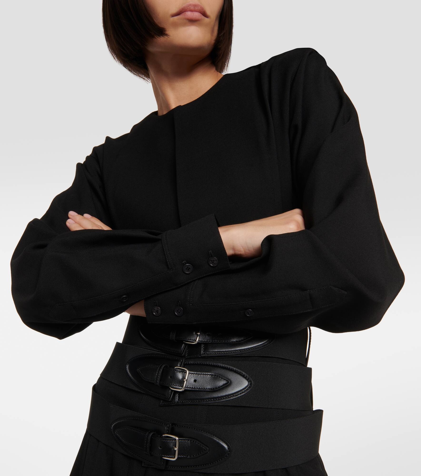 Belted wool minidress - 6