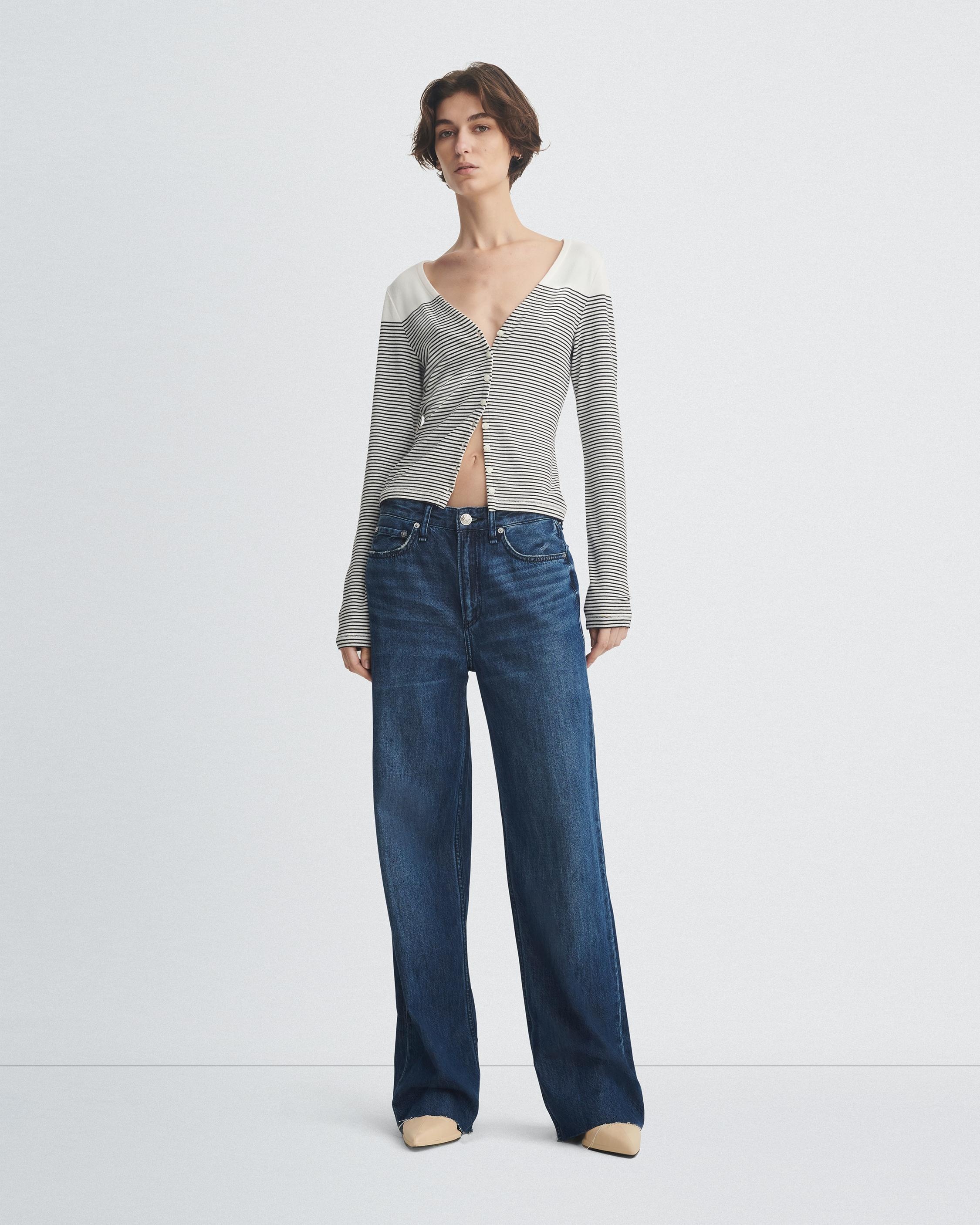 rag & bone DRE LOW RISE BAGGY - Relaxed fit jeans - blake/blue denim 