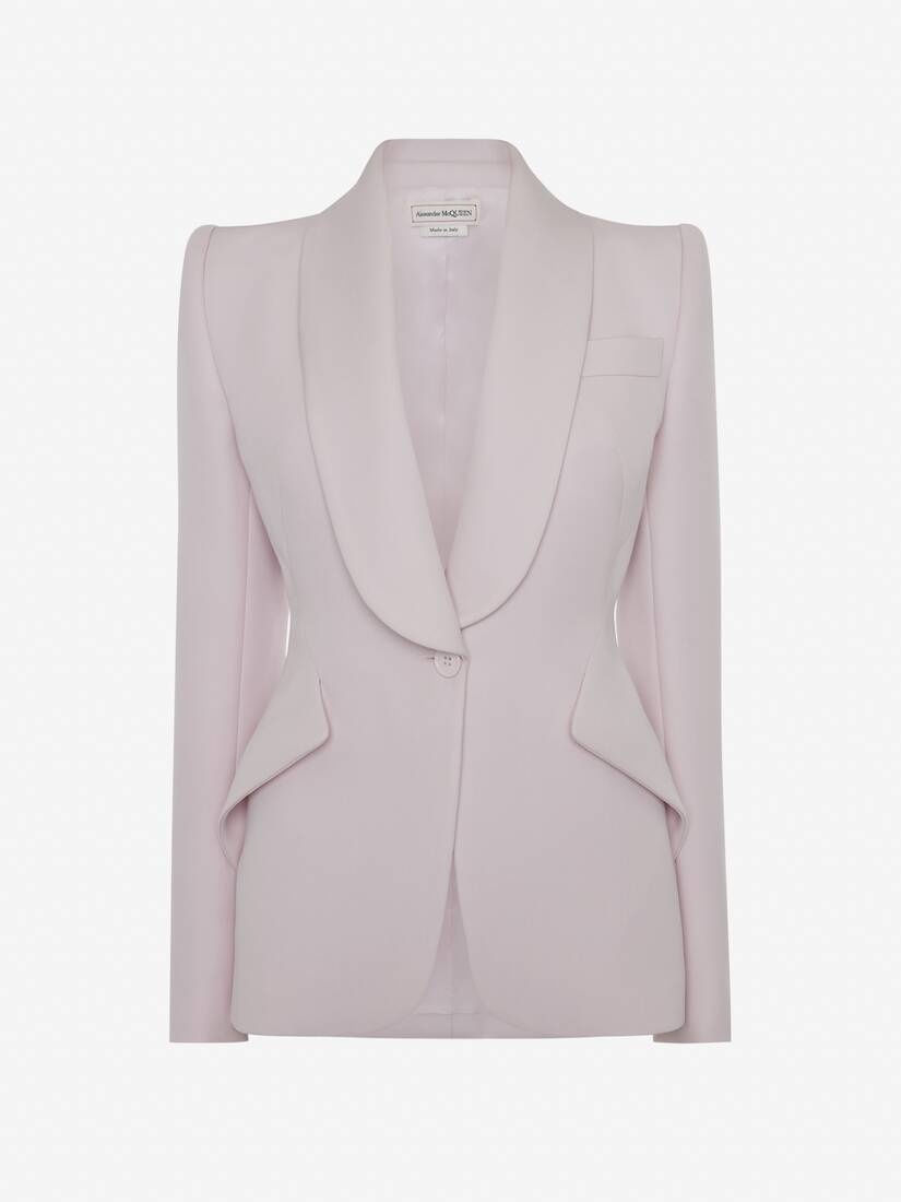 Women's Peak Shoulder Grain De Poudre Jacket in Porcelain - 1