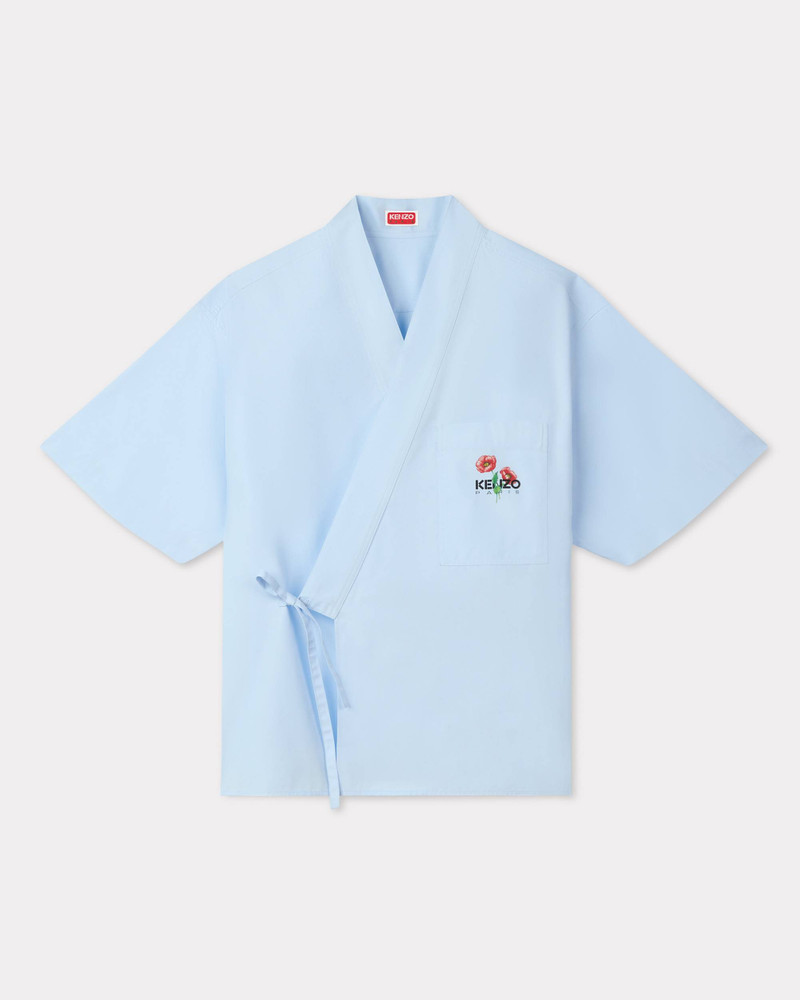 'KENZO Archive Bouquet' kimono short sleeve shirt in cotton poplin 1