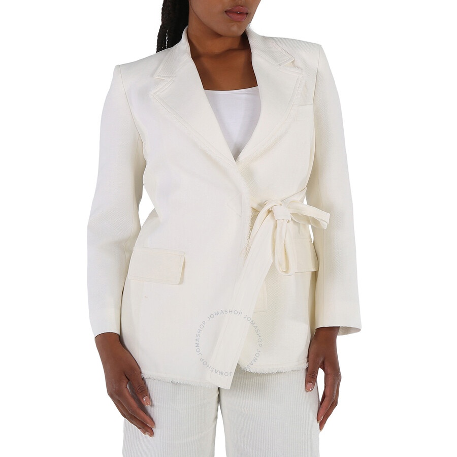 Chloe Ladies Iconic Milk Double-Breasted Belted Blazer Jacket - 3