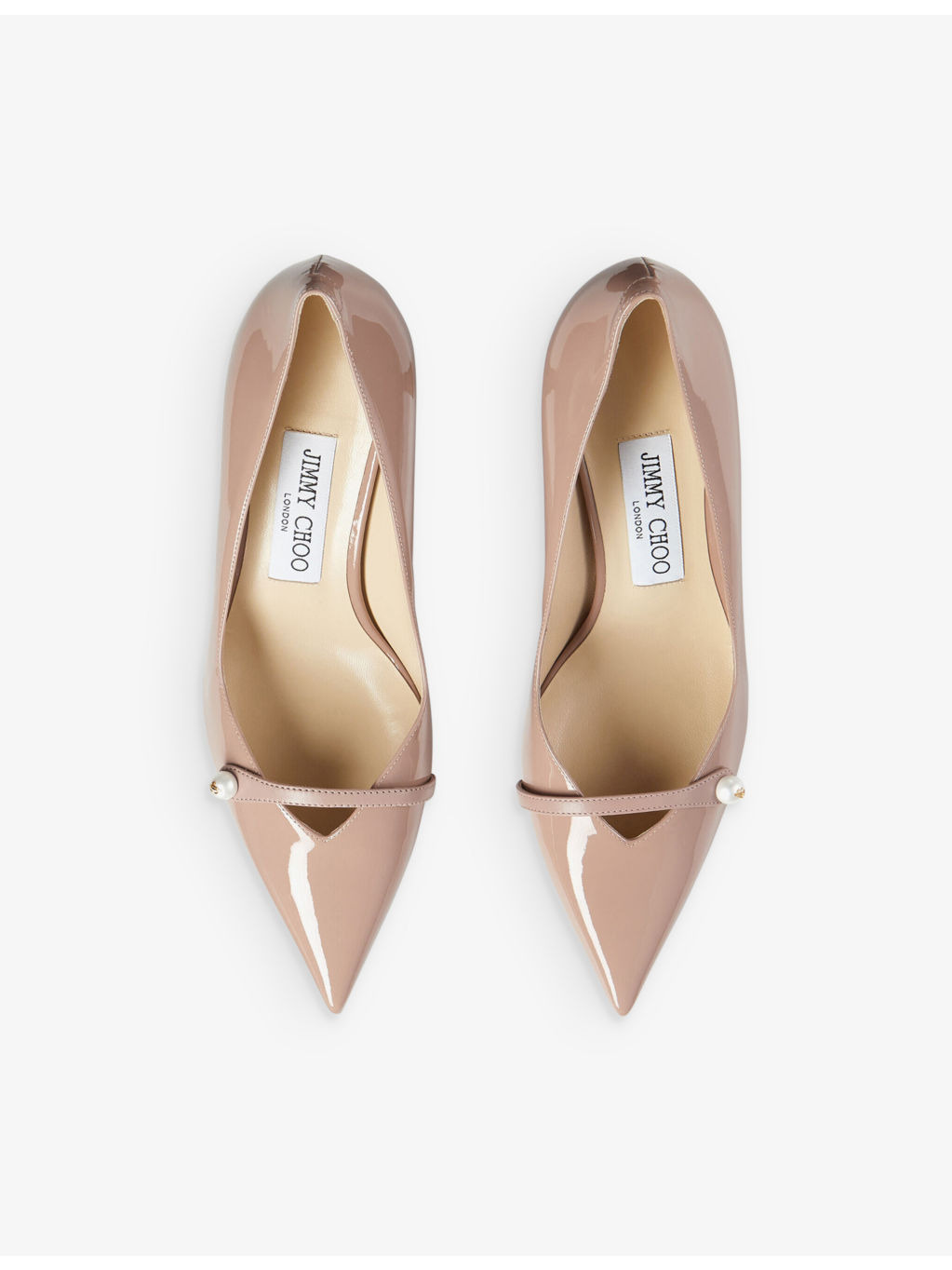 Rosalia 65 pearl-embellished patent-leather courts - 3