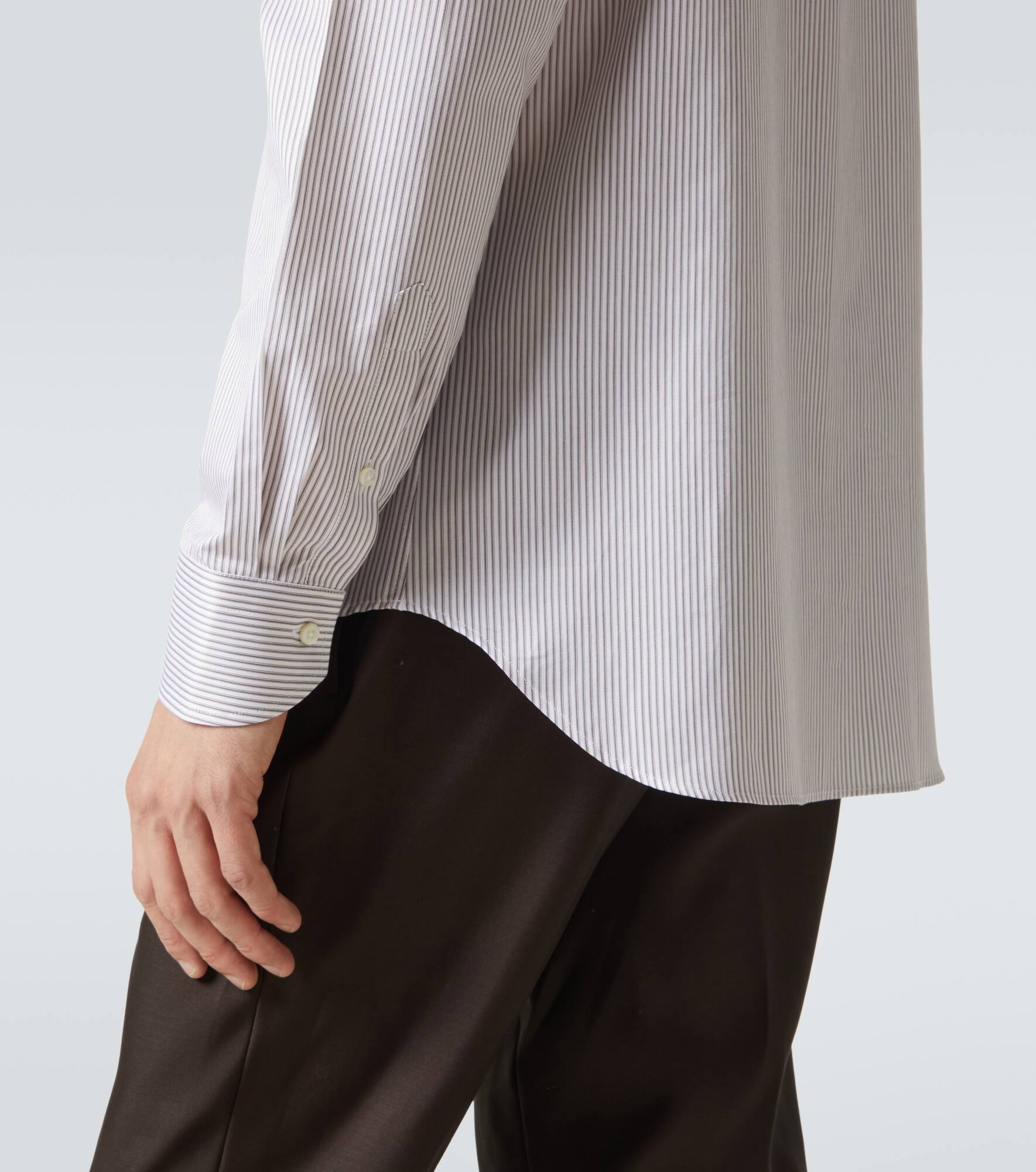 Striped cotton-blend shirt - 7